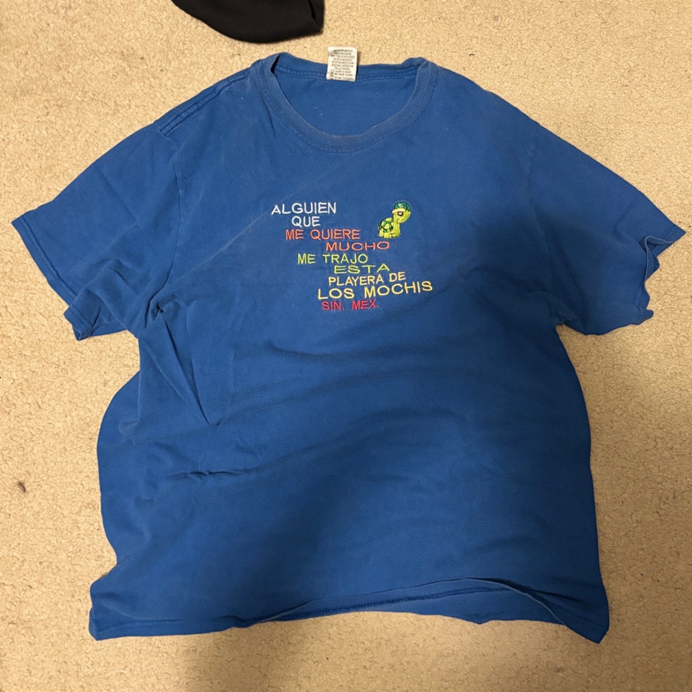 Patagonia Blue Tee with Green Logo